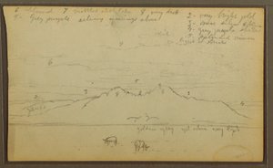 Zeichnung, Kühe in Landschaft; Rückseite: Bambus, 1857
