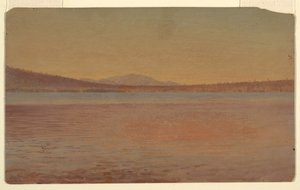 Ferne Ansicht der Berge Katahdin und Traveller vom Lake Millinocket, 1870–80 von Frederic Edwin Church