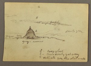 Ferne Ansicht der Kuppel der Basilika St. Peter, Rom, Italien, Januar 1869