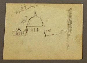 Kuppeln der Basilika St. Peter (vom Norden gesehen), Rom, Italien, Januar 1869