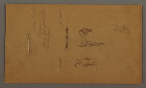 Zeichnung, Figurenstudien, Figur im Boot, Fisch, möglicherweise 1868 von Frederic Edwin Church