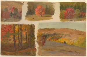 Fünf Studien einer Herbstlandschaft, möglicherweise Vermont, Oktober 1865