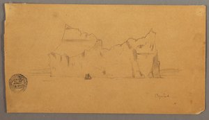 Schwimmender Eisberg mit Segelboot, möglicherweise 1859 von Frederic Edwin Church
