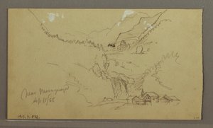 Gletscher, Brücke und Haus von Frederic Edwin Church