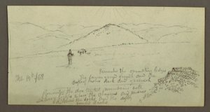 Steinhaufen, Ebene und Berge, Sonne von Frederic Edwin Church