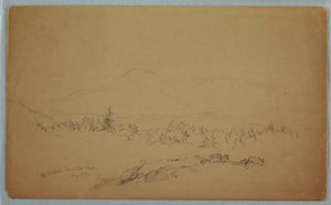 Zeichnung, Mount Katahdin vom Westen, August 1852