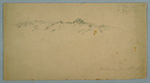 Zeichnung, Mount Pichincha von Chillo, Ecuador, 26. Juni 1857