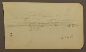 Zeichnung, Berglandschaft, Figur; Verso: Landschaft, 30. April 1885 von Frederic Edwin Church