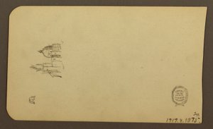 Zeichnung, Berglandschaft; Verso: Kirche mit Kuppel, April 1885 von Frederic Edwin Church