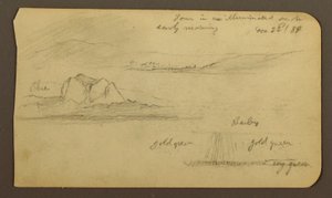 Zeichnung, Berglandschaften; Rückseite: Bergflanke, Tocatecas, 22. Dezember 1884 von Frederic Edwin Church