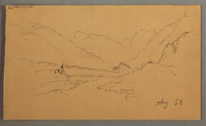 Zeichnung, Berggipfel, 1868 von Frederic Edwin Church