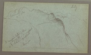 Zeichnung, Berggipfel, Juli möglicherweise 1868 von Frederic Edwin Church