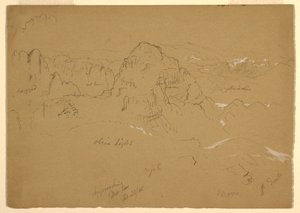 Zeichnung, Berg, Wady el-Arabah, 23. Februar 1868