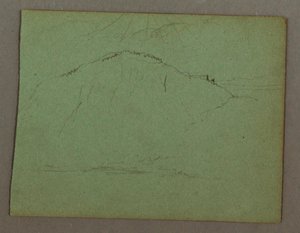 Zeichnung, Berg am Ufer, möglicherweise 1856 von Frederic Edwin Church