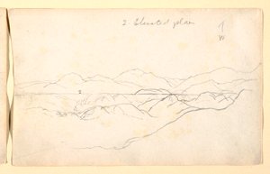 Zeichnung, Berglandschaft, Kolumbien, 1853 von Frederic Edwin Church