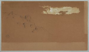 Zeichnung, Berge in der Nähe von Mocho, Ecuador, wahrscheinlich Mt. Chimborazo von Wolken umrahmt, 16. Juni 1857 von Frederic Edwin Church