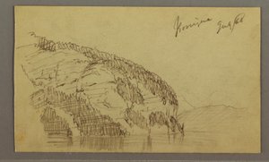 Zeichnung, Berghang, Juli 1868