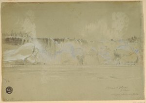 Zeichnung, Niagarafälle im Schnee, von Nordwesten, 20. März 1856 von Frederic Edwin Church