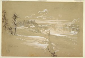 Zeichnung, Niagarafälle im Winter, 21. März 1856
