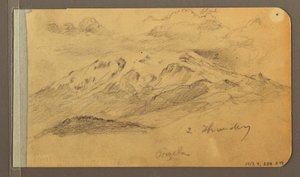 Zeichnung, Orizaba; Rückseite: Bewölkter Himmel, Dach, 1889 von Frederic Edwin Church
