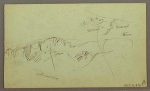 Felsige Berggipfel, möglicherweise 1868