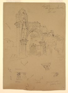 Ruinen der St.-Georgs-Kirche, Lydda [heutiges Lod], 7. Februar 1868 von Frederic Edwin Church