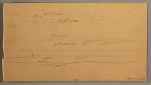 Scharfe Berggipfel, bewölkter Himmel, Juni 1874