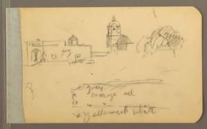 Zeichnung, Kirchturm, Kirchendom, 1889