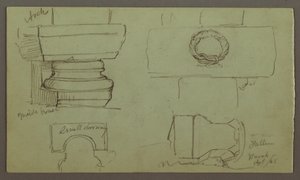Studien von Bögen und Basis des Bogens, April 1868