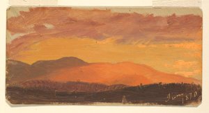 Zeichnung, Sonnenuntergang, Hudson Valley, Juni 1870 von Frederic Edwin Church