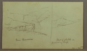Zeichnung, Grab auf einem Hügel, Drei Minarette, 1. Mai 1868