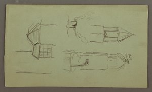 Zeichnung, Türme, Dächer, Spicket, Dach, Juli 1868