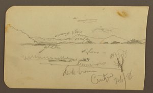 Blick in der Nähe des Seeufers, Cuitzeo; Verso: Blick in der Nähe des Sees Ahore, Cuitzeo, Februar 1885 von Frederic Edwin Church