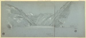 Ansicht des Königssees mit dem Falkenstein, nahe Berchtesgaden, Bayern, Deutschland, Teil 2, 11. Juli 1868