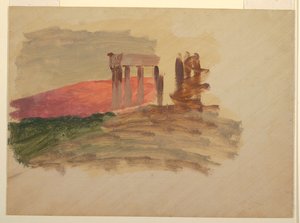Schnelle Skizze des Tempels in Korinth von Frederic Edwin Church