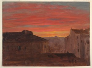 Dächer bei Sonnenuntergang vom Pincio, Rom