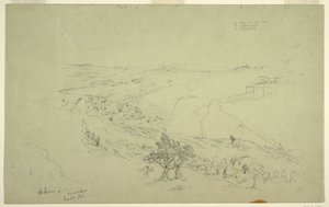 Siloah und Jerusalem, südöstliche Ecke der Mauern vom Ölberg aus gesehen