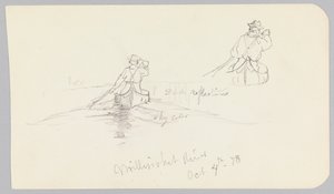 Studien eines Mannes im Kanu auf dem Millinocket River