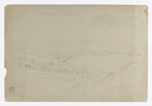 Studie. Landschaft mit Mount Puresé. Skizze. Landschaft