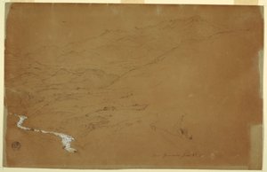 Tal mit einem Bach und Häusern, in der Nähe von Guaranda, Ecuador von Frederic Edwin Church