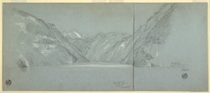 Blick auf den Königssee mit dem Falkenstein, bei Berchtesgaden, Bayern, Deutschland, Teil 2 von Frederic Edwin Church