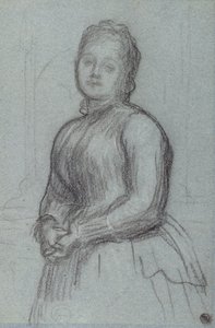 Studie für das Porträt von Hannah, Gräfin von Rosebery, ca. 1880 (Kreide auf Papier) von Frederic Leighton