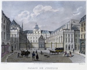 Palais de Justice - in Paris en 1832 von Martens von Frederic Martens
