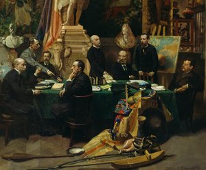 Jules Ferry (1832-1893) begrüßt Delegierte der Kolonien im November 1892 von Frederic Regamey
