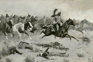 Rushing Red Lodges durch die Linie gegangen, ca. 1900 von Frederic Remington