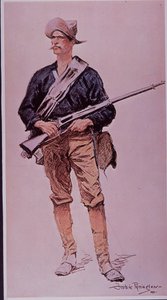 Spanisch-Amerikanischer Krieg 1898, US-Infanterist bewaffnet mit Krag-Jorgensen-Magazingewehr