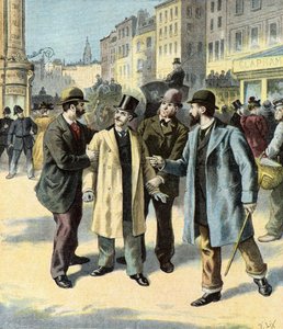 Verhaftung von Leopold Emile Aron, 1895 (Illustration) von Frederic Theodore Lix
