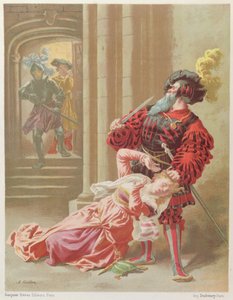Blaubart versucht, seine letzte Frau Fatima zu töten, Illustration aus 