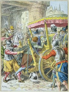 Mord an König Heinrich IV durch François Ravaillac in der Rue de la Ferronnerie, Paris, 14. Mai von Frederic Theodore Lix