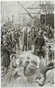 Victor Hugo ruft während einer Rede im Exil am 1. August 1852 eine universelle Republik aus, 19. Jahrhundert von Frederic Theodore Lix